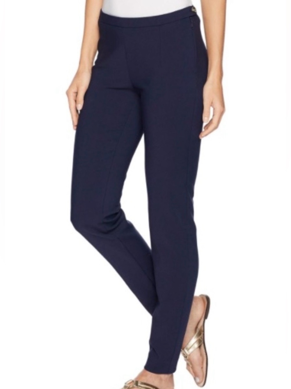 Lilly Pulitzer Alessia Stretch Dinner Pants Midnight Navy Size 12 Preppy Career